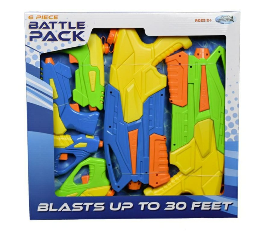 Water Sports 6 Piece Water Gun Battle Pack | * New