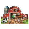 Melissa & Doug Busy Barn Yard Shaped Floor Puzzle 32 Pieces | * New